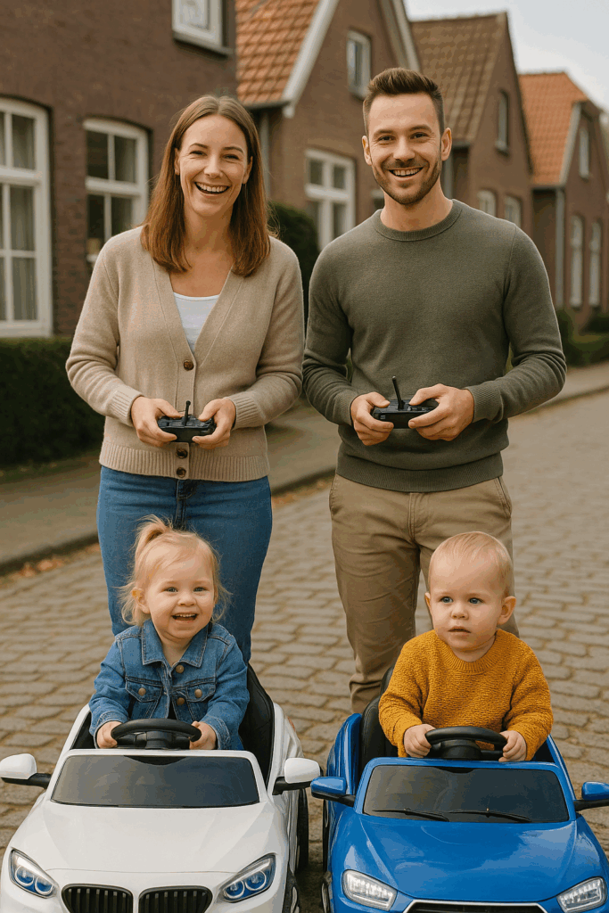 rodzina na ulicy w mieście